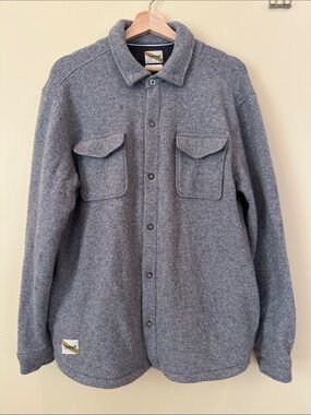 Tracksmith Men’s Heather Gray Wool/Cotton Shirt Jacket